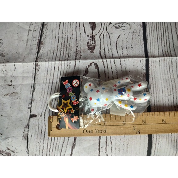 Popobe Bear White With Yellow,red,blue Stars Keychain Backpack Clip New - Picture 4 of 4